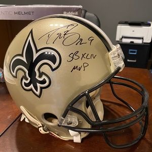 Authentic Full Size NFL Helmet Autographed By Drew Brees New Orleans Saints
